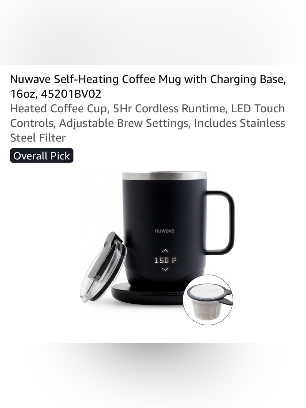 Nuwave Hot Brew Temperature control Mug includes&steps for consistent prefertion